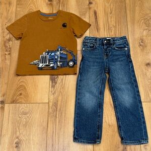 Carhartt Brown Tee with Blue Jeans Set